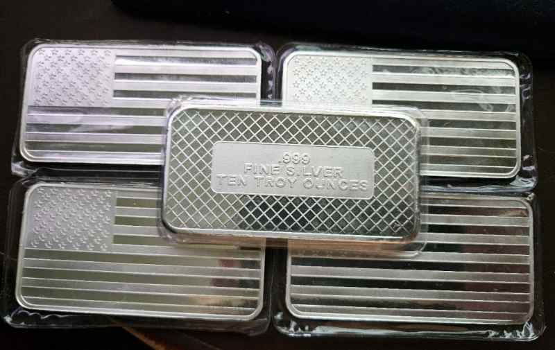 10oz Silver American Flag .999 Silver Bar