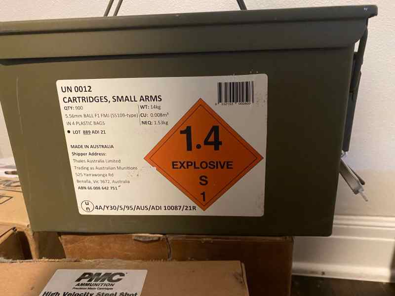 5.56 various ammo 55gr/62gr green tip/ ammo can