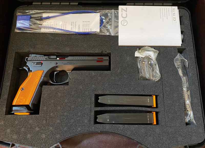 CZ 75 TSO Orange 9mm Competition Pistol, 3 Mags