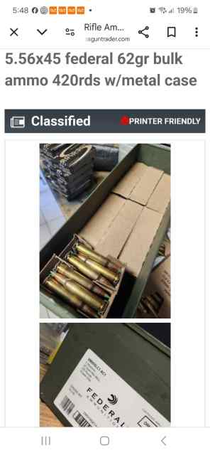 Green tipped 5.56 ammo 420 rounds with ammo can