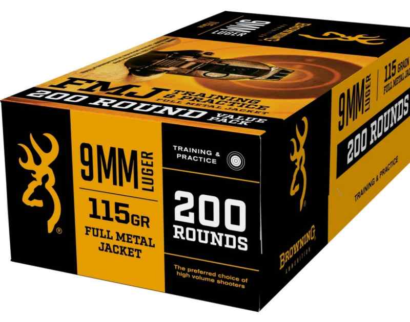 Browning 9mm - 300 rounds, 124gr -Full Metal Jak