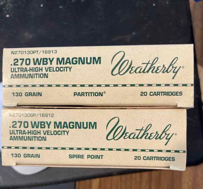 .270 WEATHERHBY MAG, NEW IN BOX. $50/BOX