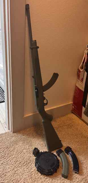 OD Green Ruger 10/22 w/ 70 round drum &amp; extras