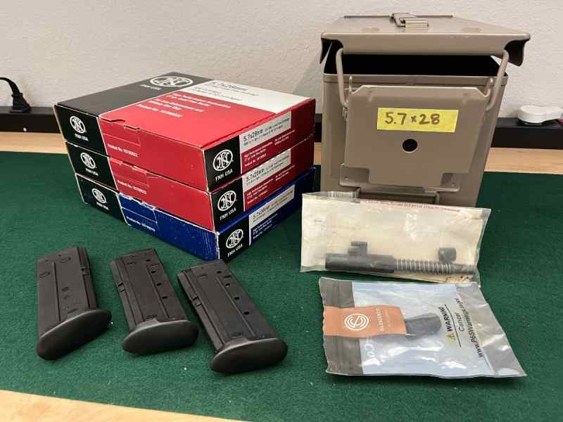 **3 cases FN ammo, 3 FN mags, Jarvis TB + Adptr**