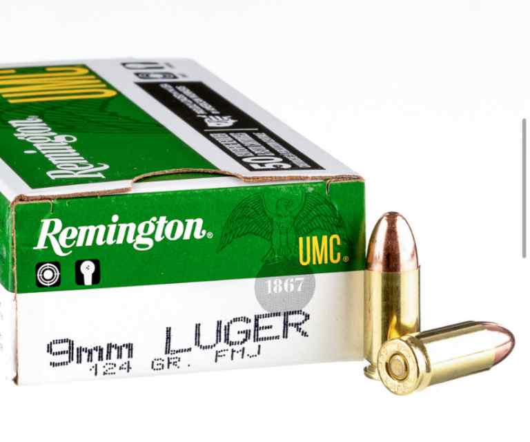 Remington UMC 124g Brass 9mm Ammo