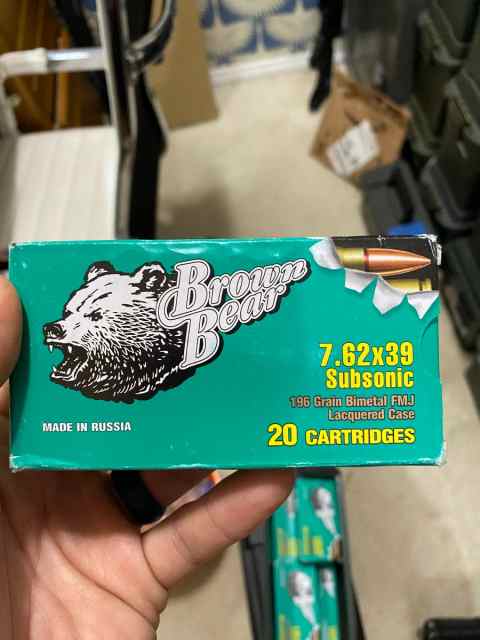 Brown Bear 7.62x39 Subsonic Ammo 