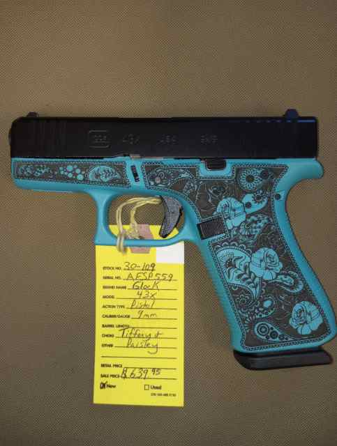 GLOCK 43X 9mm &quot;TIFFANY &amp; PAISLEY&quot; 2xMAGS &quot;NIB&quot;