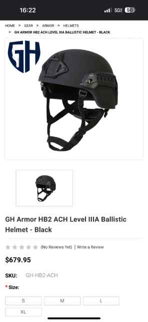Level III A ballistic helmet 