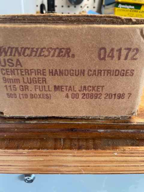 9mm shells. Unopened box of 500. 50% if retail 