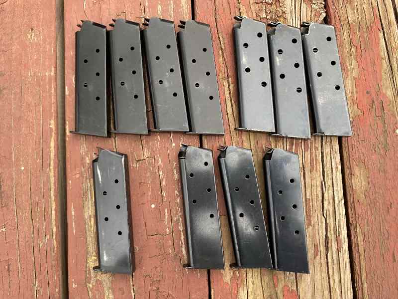 QTY. 11 Colt &amp; USGI 1911 Magazines .45 ACP 